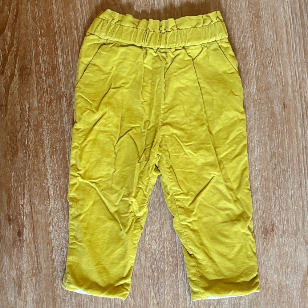 Jacadi Yellow/Green Kids' Cotton-lined Cordoroy Pants 18 months